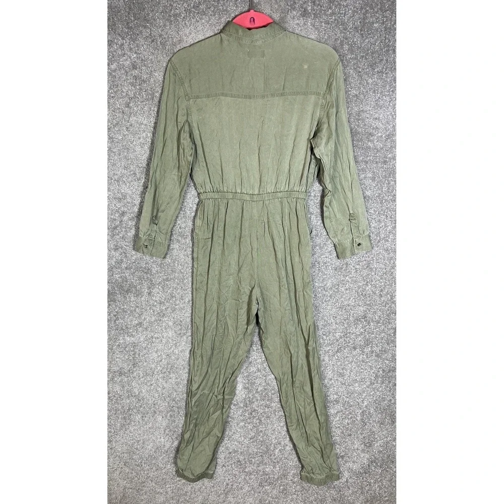 Old Navy Long Sleeve‎ Jogger Leg Utility Jumpsuit Girls Size XL 14 Green Pockets